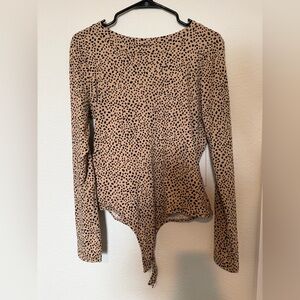 Pink Lily Tan and Black Animal Print Bodysuit